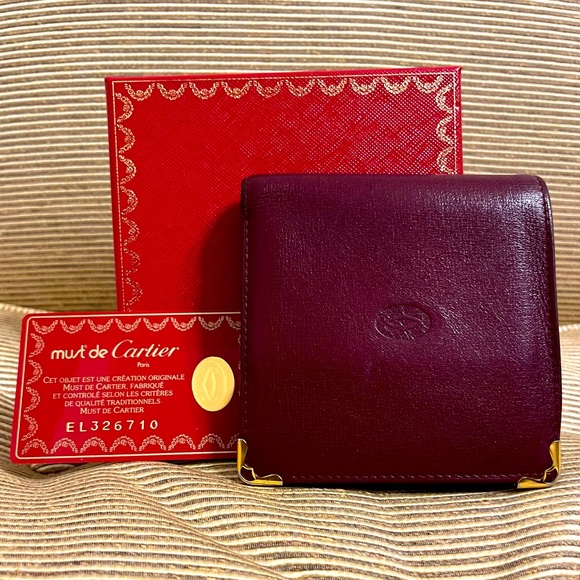 Cartier Bordeaux Unisex Must de Cartier Bifold Wallet - Picture 16 of 16